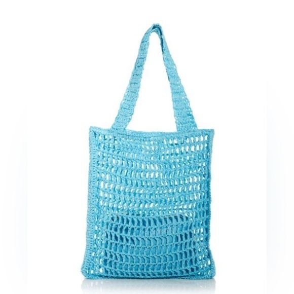 Aqua bag in a Bag Crochet Tote - Picture 1 of 4